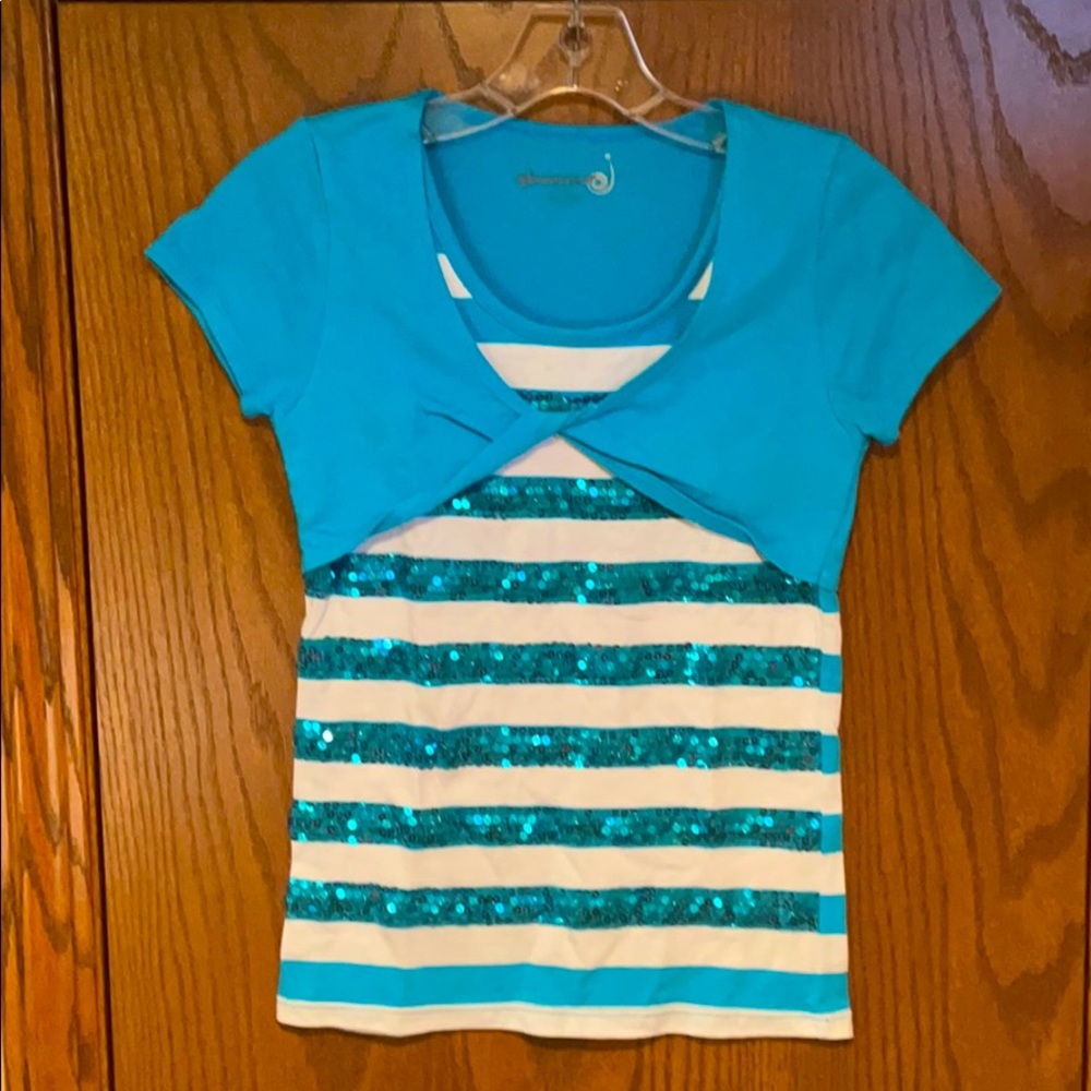 Girl’s short sleeve striped top